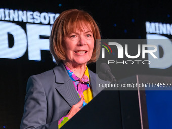 United States Senator Tina Smith (D-MN) speaks at the Minnesota DFL Election Night event at the InterContinental Hotel in St. Paul, Minnesot...