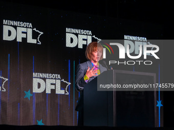 United States Senator Tina Smith (D-MN) speaks at the Minnesota DFL Election Night event at the InterContinental Hotel in St. Paul, Minnesot...