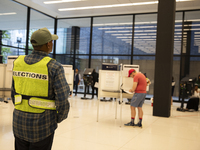 People vote at a local polling station in Washington, DC, on November 5, 2024. (