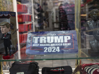 A sign reads ''Trump, Keep Making America Great, 2024'' in a shop in Washington, DC, US, on November 5, 2024. (