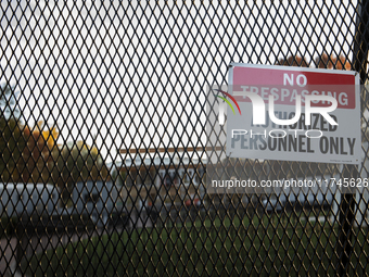 Security fences surround the White House in Washington, D.C., United States, on November 5, 2024. Security fences also surround the construc...