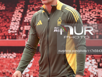 Nikola Milenkovic of Nottingham Forest participates in the Premier League match between Nottingham Forest and West Ham United at the City Gr...