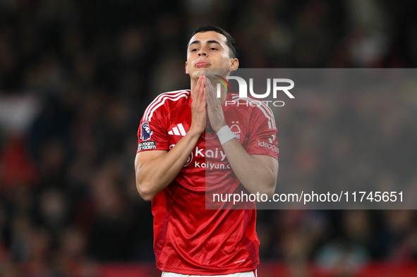 Ramon Sosa of Nottingham Forest reacts after a missed opportunity at goal during the Premier League match between Nottingham Forest and West...