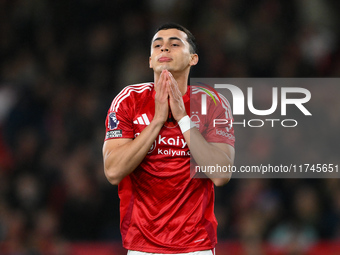 Ramon Sosa of Nottingham Forest reacts after a missed opportunity at goal during the Premier League match between Nottingham Forest and West...