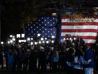 Dozens of television outlets broadcast from the Harris Walz campaign watch party for presidential election results featuring Vice President...