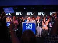 United States Representative Ilhan Omar (D-MN) speaks at the Minnesota DFL Election Night event at the InterContinental Hotel in St. Paul, M...