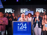 United States Representative Ilhan Omar (D-MN) speaks at the Minnesota DFL Election Night event at the InterContinental Hotel in St. Paul, M...