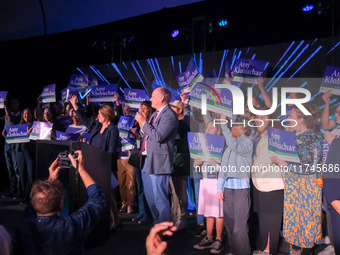 United States Senator Amy Klobuchar (D-MN) celebrates at the Minnesota DFL Election Night event at the InterContinental Hotel in St. Paul, M...