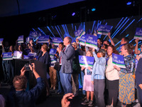 United States Senator Amy Klobuchar (D-MN) celebrates at the Minnesota DFL Election Night event at the InterContinental Hotel in St. Paul, M...