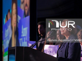 United States Senator Amy Klobuchar (D-MN) speaks at the Minnesota DFL Election Night event at the InterContinental Hotel in St. Paul, Minne...