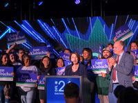 United States Senator Amy Klobuchar (D-MN) speaks at the Minnesota DFL Election Night event at the InterContinental Hotel in St. Paul, Minne...