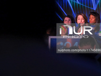 United States Senator Amy Klobuchar (D-MN) speaks at the Minnesota DFL Election Night event at the InterContinental Hotel in St. Paul, Minne...