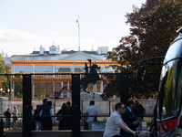 Riot fencing surrounds Lafayette Park and the White House on Election Day in Washington, DC, on November 5, 2024.  Construction has already...