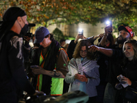 Opposing political demonstrators gather near the White House in Washington, D.C. on November 5, 2024. (