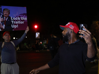 Opposing political demonstrators gather near the White House in Washington, D.C. on November 5, 2024. (