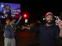 Opposing political demonstrators gather near the White House in Washington, D.C. on November 5, 2024. (