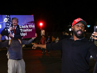 Opposing political demonstrators gather near the White House in Washington, D.C. on November 5, 2024. (