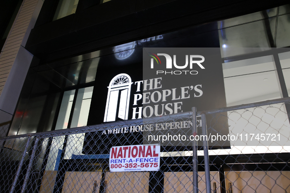 A fence surrounds 'The People's House', a tourist attraction, near the White House in Washington, D.C. on November 5, 2024 as results are ta...