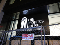 A fence surrounds 'The People's House', a tourist attraction, near the White House in Washington, D.C. on November 5, 2024 as results are ta...