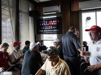 Republican Party supporters gather at a roadhouse restaurant to view U.S. media coverage of the U.S. presidential election in Bangkok, Thail...