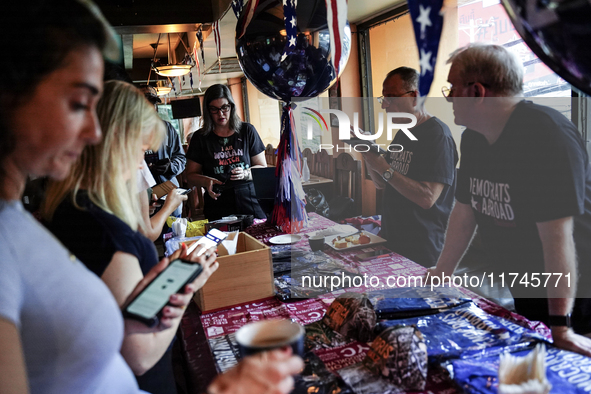 Democrat Party supporters gather at a roadhouse restaurant to view U.S. media coverage of the U.S. presidential election in Bangkok, Thailan...