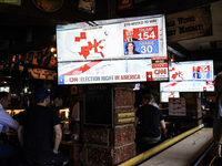 Democrat Party supporters gather at a roadhouse restaurant to view U.S. media coverage of the U.S. presidential election in Bangkok, Thailan...