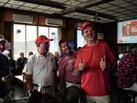 Republican Party supporters gather at a roadhouse restaurant to view U.S. media coverage of the U.S. presidential election in Bangkok, Thail...