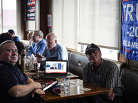 Republican Party supporters gather at a roadhouse restaurant to view U.S. media coverage of the U.S. presidential election in Bangkok, Thail...