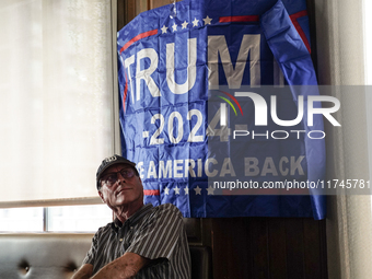 Republican Party supporters gather at a roadhouse restaurant to view U.S. media coverage of the U.S. presidential election in Bangkok, Thail...