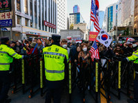 Hundreds of party members and supporters hold a protest demanding the resignation of leader Han Dong-hoon, alleging he takes an independent...