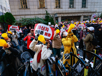 Hundreds of party members and supporters hold a protest demanding the resignation of leader Han Dong-hoon, alleging he takes an independent...