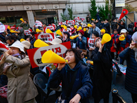 Hundreds of party members and supporters hold a protest demanding the resignation of leader Han Dong-hoon, alleging he takes an independent...