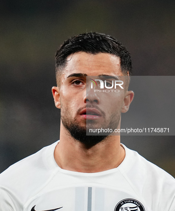 Jusuf Gazibegovic of SK Sturm Graz  looks on during the Champions League Round 4 match between Borussia Dortmund v SK Sturm Graz at the Sign...