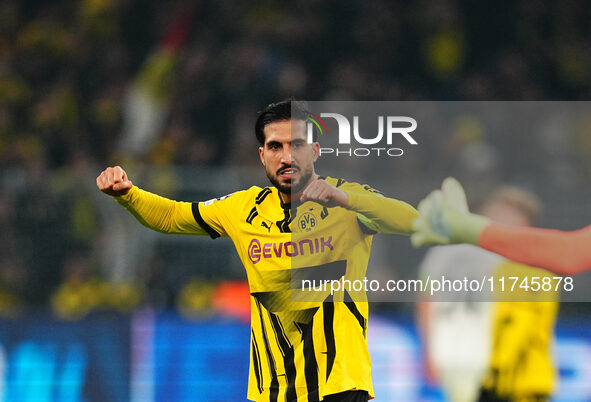 Emre Can of Borussia Dortmund  celebrate during the Champions League Round 4 match between Borussia Dortmund v SK Sturm Graz at the Signal L...