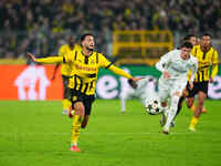 Ramy Bensebaini of Borussia Dortmund  controls the ball during the Champions League Round 4 match between Borussia Dortmund v SK Sturm Graz...