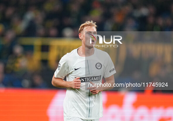 Niklas Geyrhofer of SK Sturm Graz  looks on during the Champions League Round 4 match between Borussia Dortmund v SK Sturm Graz at the Signa...