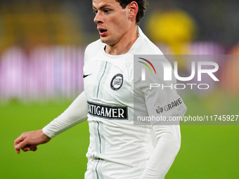 Erencan Yardımcı of SK Sturm Graz  looks on during the Champions League Round 4 match between Borussia Dortmund v SK Sturm Graz at the Signa...