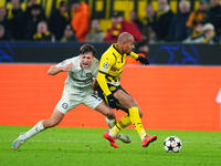 Donyell Malen of Borussia Dortmund  controls the ball during the Champions League Round 4 match between Borussia Dortmund v SK Sturm Graz at...