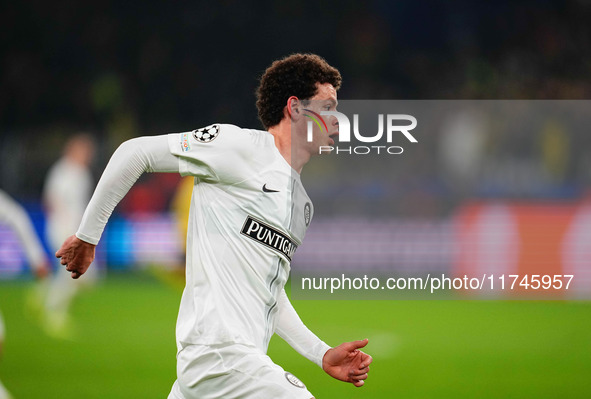 Erencan Yardımcı of SK Sturm Graz  looks on during the Champions League Round 4 match between Borussia Dortmund v SK Sturm Graz at the Signa...