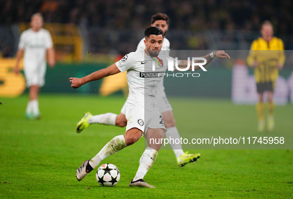 Jusuf Gazibegovic of SK Sturm Graz  controls the ball during the Champions League Round 4 match between Borussia Dortmund v SK Sturm Graz at...