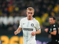 Mika Biereth of SK Sturm Graz  looks on during the Champions League Round 4 match between Borussia Dortmund v SK Sturm Graz at the Signal Lu...