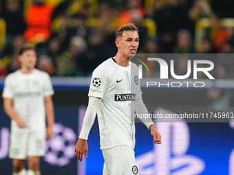 Lovro Zvonarek of SK Sturm Graz  looks on during the Champions League Round 4 match between Borussia Dortmund v SK Sturm Graz at the Signal...