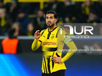 Emre Can of Borussia Dortmund  looks on during the Champions League Round 4 match between Borussia Dortmund v SK Sturm Graz at the Signal Lu...