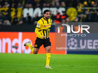 Emre Can of Borussia Dortmund  looks on during the Champions League Round 4 match between Borussia Dortmund v SK Sturm Graz at the Signal Lu...