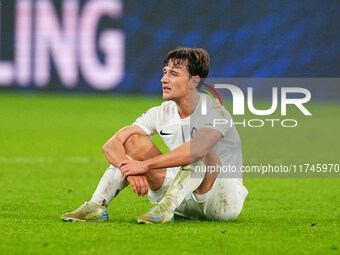 William Bøving of SK Sturm Graz  with post game despair during the Champions League Round 4 match between Borussia Dortmund v SK Sturm Graz...