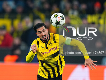 Emre Can of Borussia Dortmund  looks on during the Champions League Round 4 match between Borussia Dortmund v SK Sturm Graz at the Signal Lu...