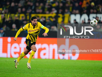 Emre Can of Borussia Dortmund  looks on during the Champions League Round 4 match between Borussia Dortmund v SK Sturm Graz at the Signal Lu...