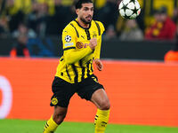 Emre Can of Borussia Dortmund  looks on during the Champions League Round 4 match between Borussia Dortmund v SK Sturm Graz at the Signal Lu...