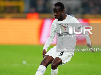 Malick Yalcouyé of SK Sturm Graz  controls the ball during the Champions League Round 4 match between Borussia Dortmund v SK Sturm Graz at t...