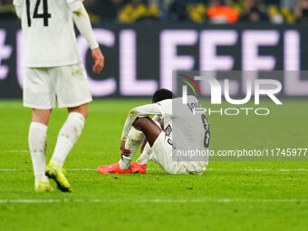 Malick Yalcouyé of SK Sturm Graz  with post game despair during the Champions League Round 4 match between Borussia Dortmund v SK Sturm Graz...